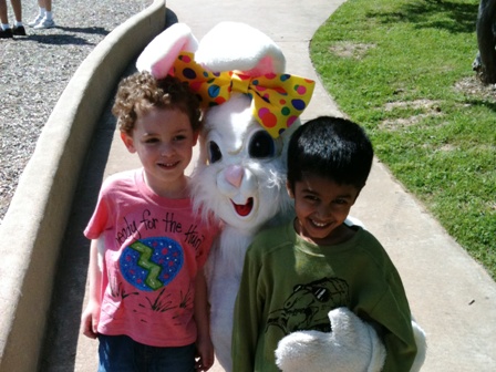 Posing with the Bunny at Egg Hunt 2012